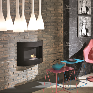 Orb, Biocamino da parete (15.5cm X 63cm H. 45cm)