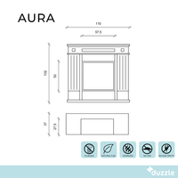 Aura, Biocamino da terra (37cm X 110 H. 102cm)