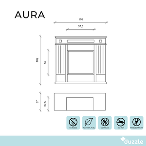 Aura, Biocamino da terra (37cm X 110 H. 102cm)