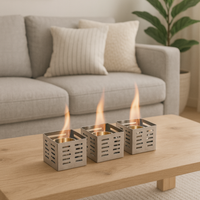 Trio, Biocamino da tavolo (10cm X 10cm H. 8cm)