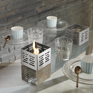 Trio, Biocamino da tavolo (10cm X 10cm H. 8cm)