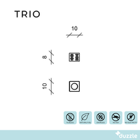 Trio, Biocamino da tavolo (10cm X 10cm H. 8cm)