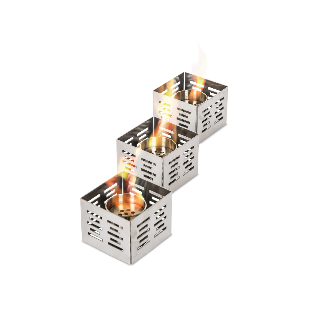 Trio, Biocamino da tavolo (10cm X 10cm H. 8cm)