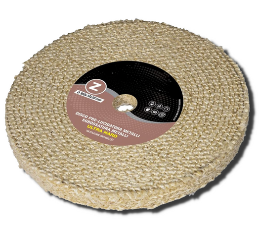 Disco Lucidatura In Sisal Pura Ultra Hard 300 mm Per Lucidare A Specchio Alluminio Acciaio Inox Metalli Ottone Rame Dischi Sgrossatura Mola Lucidante