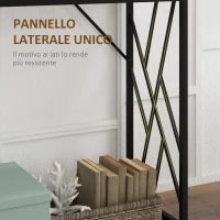 Tavolo Consolle da Ingresso in Stile Industriale, Mobile Vintage in Acciaio e Legno, 120x35x75cm, Marrone