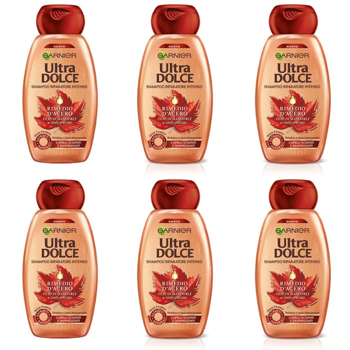 Shampoo garnier ultra dolce riparatore rimedio d'acero 6 confezioni da 300 ml