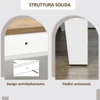 Mobile Cucina Stile Rustico con Armadietti e Cassetto, 76.6x 35x 81.5cm, Bianco e Marrone