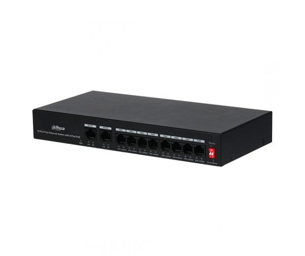 Dahua PFS3010-8ET-65 Switch di rete Dahua 8 Porte PoE + 2 Porta 10/100Mbps Base-TX 65W