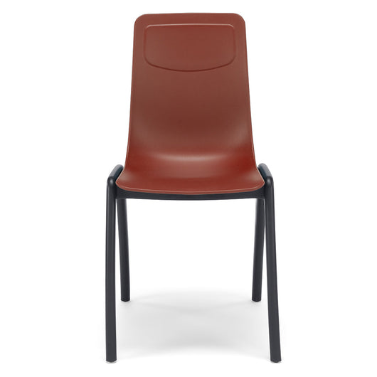 Sedia in tecnopolimero Dalia L colore Mattone, 100% MADE IN ITALY, gambe Antracite, impilabile, design moderno ideale per sala da pranzo, cucina, soggiorno, ufficio, camera per bambini