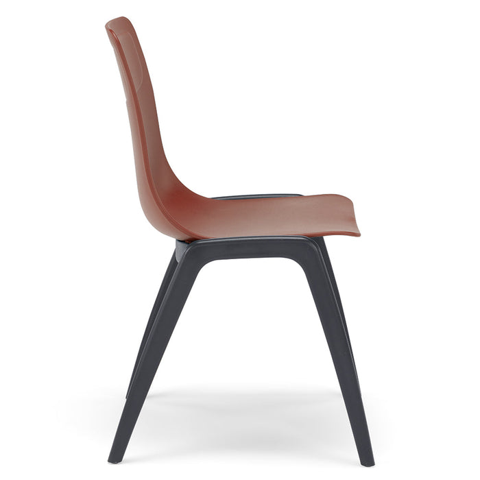Set 2 sedie in tecnopolimero Dalia L colore Mattone, 100% MADE IN ITALY, gambe Antracite, impilabile, design moderno ideale per sala da pranzo, cucina, soggiorno, ufficio, camera per bambini