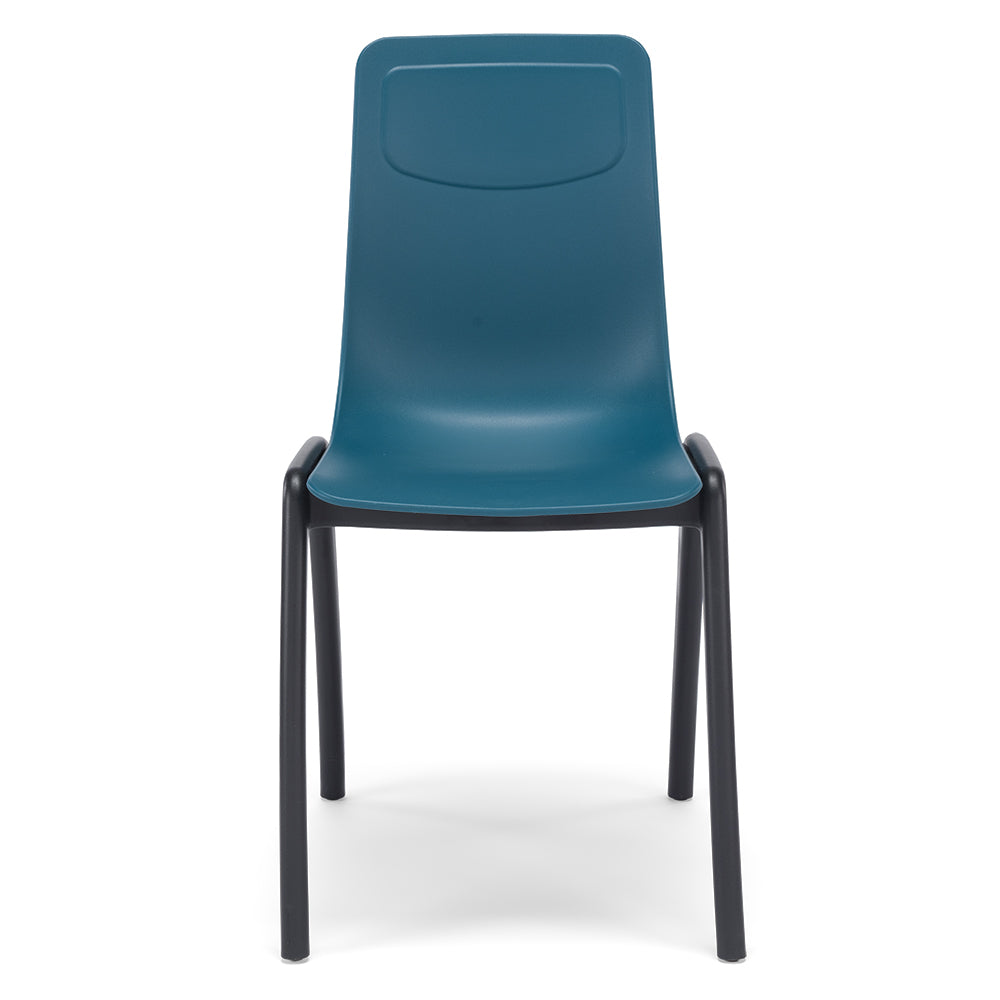 Sedia in tecnopolimero Dalia L colore Petrolio, 100% MADE IN ITALY, gambe Antracite, impilabile, design moderno ideale per sala da pranzo, cucina, soggiorno, ufficio, camera per bambini