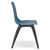 Sedia in tecnopolimero Dalia L colore Petrolio, 100% MADE IN ITALY, gambe Antracite, impilabile, design moderno ideale per sala da pranzo, cucina, soggiorno, ufficio, camera per bambini