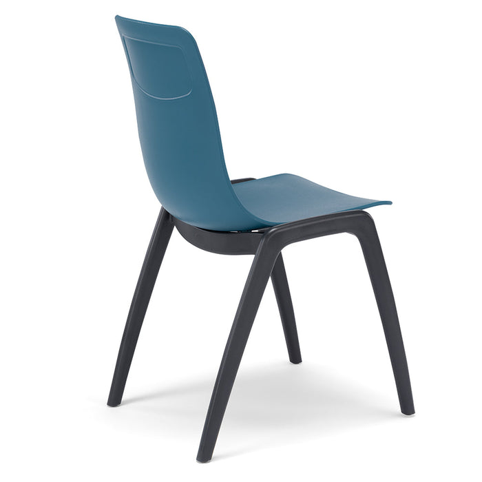 Sedia in tecnopolimero Dalia L colore Petrolio, 100% MADE IN ITALY, gambe Antracite, impilabile, design moderno ideale per sala da pranzo, cucina, soggiorno, ufficio, camera per bambini