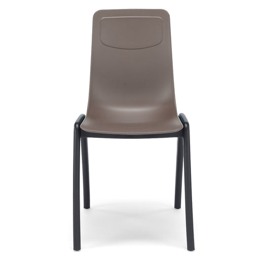 Sedia in tecnopolimero Dalia L colore Tortora, 100% MADE IN ITALY, gambe Antracite, impilabile, design moderno ideale per sala da pranzo, cucina, soggiorno, ufficio, camera per bambini