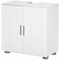 kleankin Mobile Sotto Lavabo Bagno a U con 2 Ante e Ripiano Interno Regolabile, 60x30x60cm