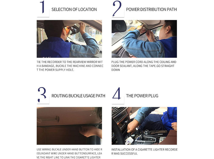 Dash Cam Anteriore E Posteriore Doppia Dash Cam Per Auto da 3 Pollici 1080p HD Registratore di Guida Intelligente Per Cruscotto con Sensore di Gravità con Rilevamento del Movimento