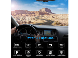 Dashcam Auto 1080P FHD IR Notte WDR Registrazione Loop G-Sensor 3" LCD