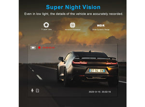 Dashcam Auto 1080P FHD IR Notte WDR Registrazione Loop G-Sensor 3" LCD