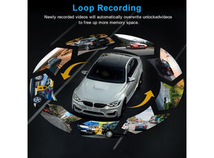 Dashcam Auto 1080P FHD IR Notte WDR Registrazione Loop G-Sensor 3" LCD