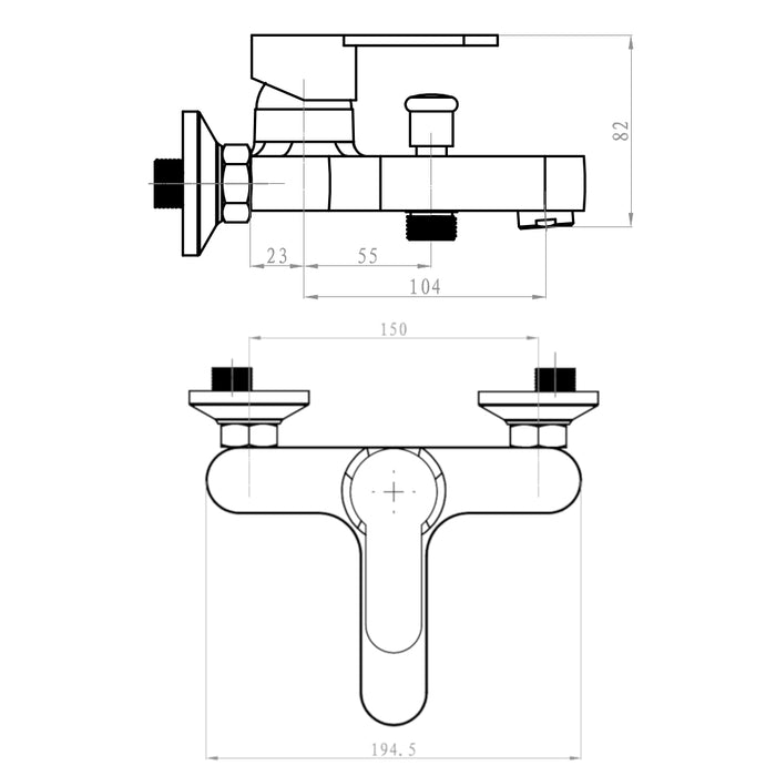 Miscelatore rubinetto bidet cromato + miscelatore rubinetto lavabo cromato + miscelatore esterno vasca con deviatore