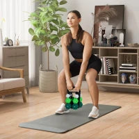 Set Manubri con Supporto, 3 Coppie di Pesi da 2 x 1 kg, 2 x 3 kg, 2 x 5 kg, Multicolore