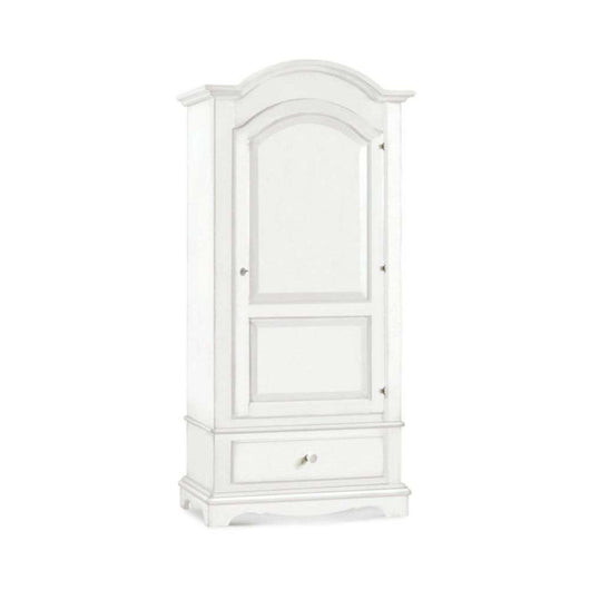 Armadio appendiabiti con bastone 1 anta 1 cassetto arte povera in legno massello e mdf con rifinitura in bianco 96x56x196 H