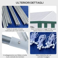 Tendone da Giardino 4x3m per 12 Persone con Doppio Ingresso, Bianco e Verde