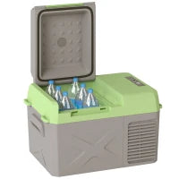 Frigo Portatile da 12 Litri con Compressore, Grigio e Verde