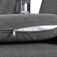 Set di mobili da giardino a 4 pezzi, divano 3 posti con tenda, 2 poltrone singole e tavolino da caffè, 176x178x145 cm, Grigio