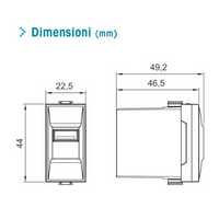 Orbis minicarg alimentatore usb da incasso 5vdc 2.1a max 1 modulo din 230v