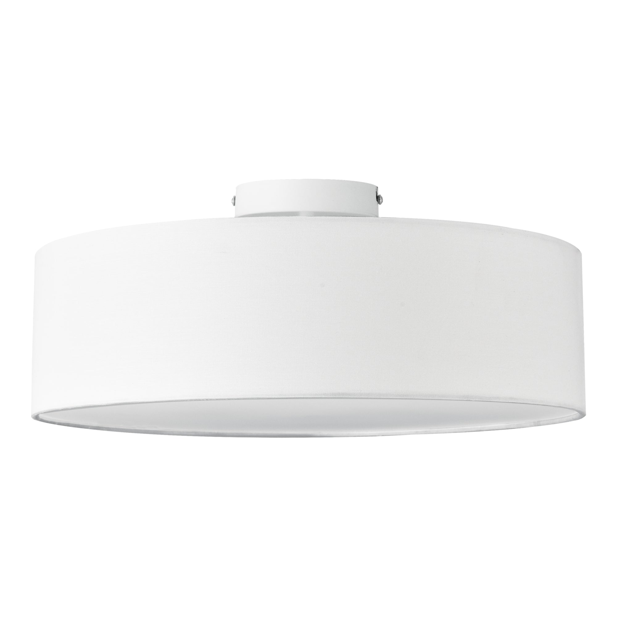 Plafoniera Rotonda Omaha Rivestita in Tessuto Traslucido AxØ 12x45 cm - Bianco lux.pro