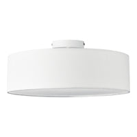 Plafoniera Rotonda Omaha Rivestita in Tessuto Traslucido AxØ 12x45 cm - Bianco lux.pro