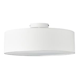 Plafoniera Rotonda Omaha Rivestita in Tessuto Traslucido AxØ 12x45 cm - Bianco lux.pro