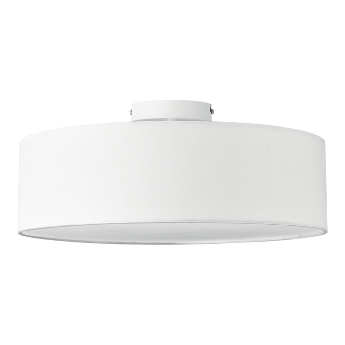 Plafoniera Rotonda Omaha Rivestita in Tessuto Traslucido AxØ 12x45 cm - Bianco lux.pro