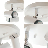 Lampada Faretti da Soffitto Bathgate Plafoniera con 3 Spot Orientabili in Metallo Bianco lux.pro