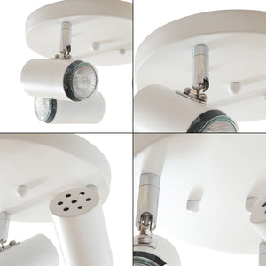 Lampada Faretti da Soffitto Bathgate Plafoniera con 3 Spot Orientabili in Metallo Bianco lux.pro