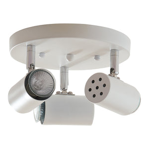 Lampada Faretti da Soffitto Bathgate Plafoniera con 3 Spot Orientabili in Metallo Bianco lux.pro