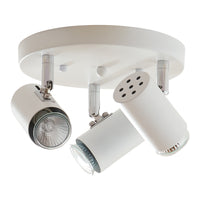 Lampada Faretti da Soffitto Bathgate Plafoniera con 3 Spot Orientabili in Metallo Bianco lux.pro