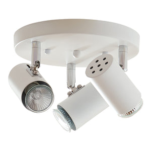 Lampada Faretti da Soffitto Bathgate Plafoniera con 3 Spot Orientabili in Metallo Bianco lux.pro