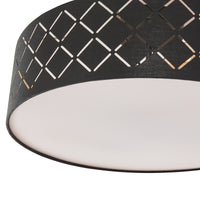 Lampada da Soffitto Bay con Paralume Rotondo Decorativo - Nero / Bianco lux.pro