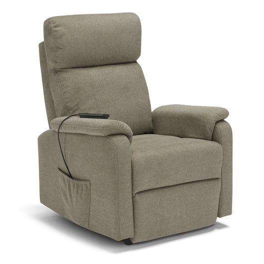 Poltrona relax elettrica Denver per anziani, 2 motori, 2 ruote, reclinazione e alzapersona, sponde estraibili, doppia pediera estensibile, colore Fango