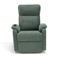 Poltrona relax elettrica Denver per anziani, 2 motori, 4 ruote, reclinazione e alzapersona, sponde estraibili, doppia pediera estensibile, colore Verde