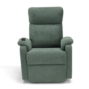 Poltrona relax elettrica Denver per anziani, 2 motori, 4 ruote, reclinazione e alzapersona, sponde estraibili, doppia pediera estensibile, colore Verde