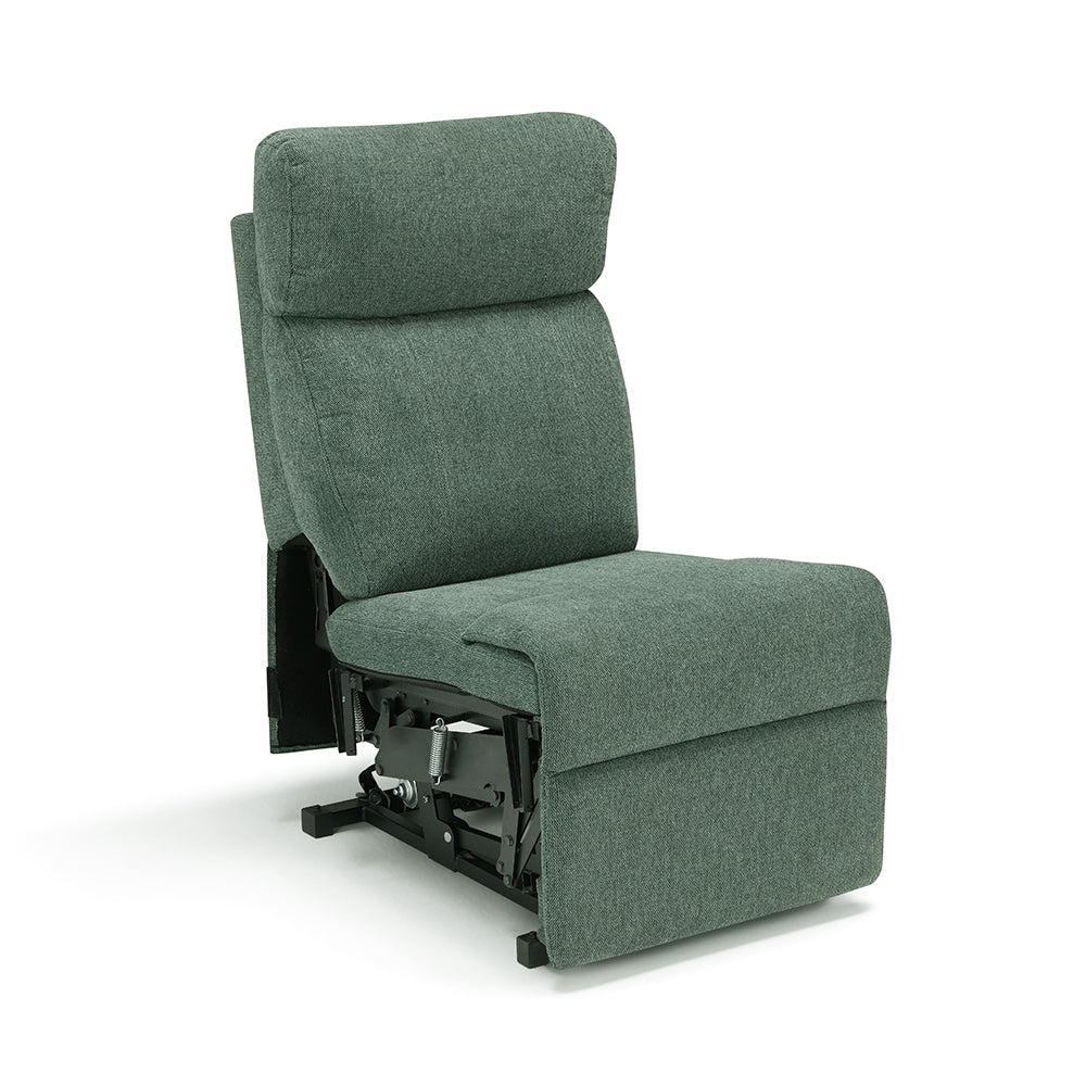 Poltrona relax elettrica Denver per anziani, 2 motori, 2 ruote, reclinazione e alzapersona, sponde estraibili, doppia pediera estensibile, colore Verde