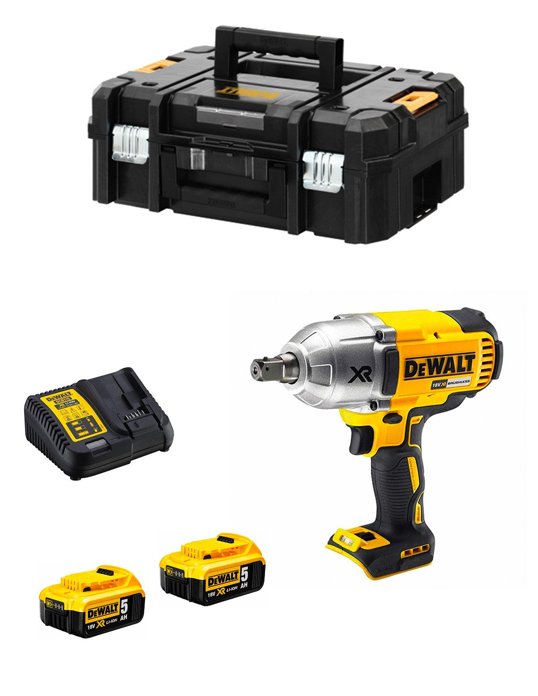 Dewalt avvitatore ad impulsi  dcf899p2t (2 x 5,0 ah + dcb115 + tstak ii) 0660989123482