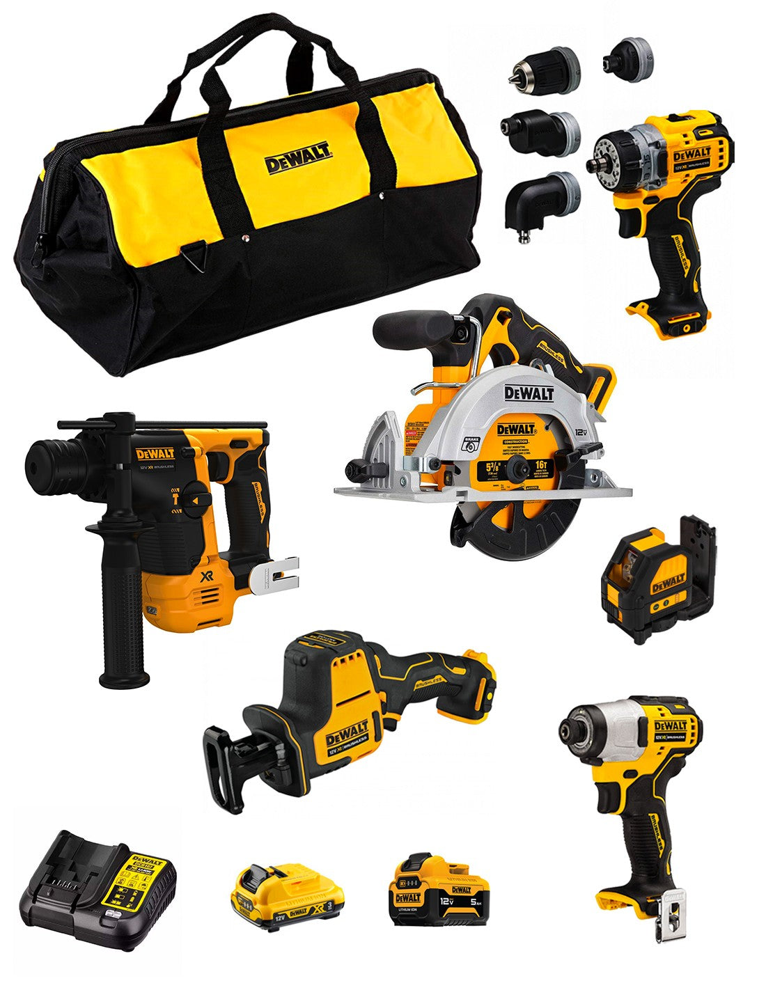 Dewalt  kit d12k601 (dcs512 + dcs312 + dcd703 +.. 8435587925538