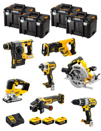 Dewalt  kit dwk703t (dcd996 + dch273 + dcg405 + dcf887 + dcs334 + dcs570 + dcs367 + 3 x 5,0 ah + dcb115 + 4 x tstak vi) 8435587919193