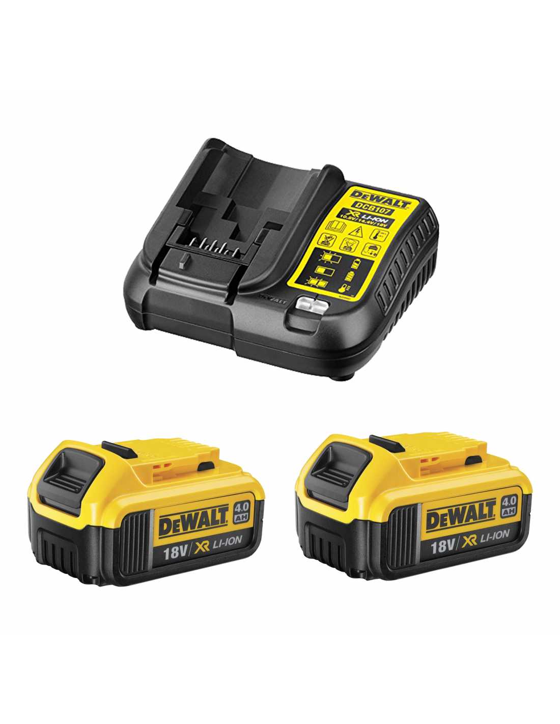 Dewalt power set  (2 x 18v 4,0 ah + dcb107) 0660989127466