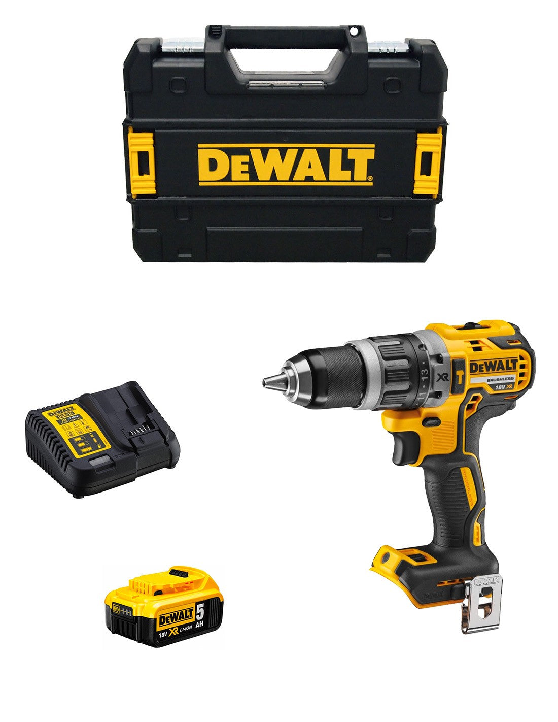 Dewalt trapano a percussione  dcd796p1 (1 x 5,0 ah + dcb115 + tstak ii) 0659436001169