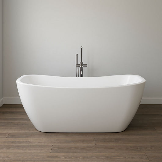 Vasca da bagno freestanding rettangolare acrilico bianco lucido 180 x 83 x 72cm